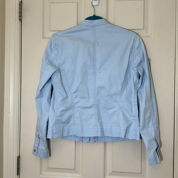Stylish Cotton Summer Jacket Sky Blue Size 8 Medium - Picture 6 of 6